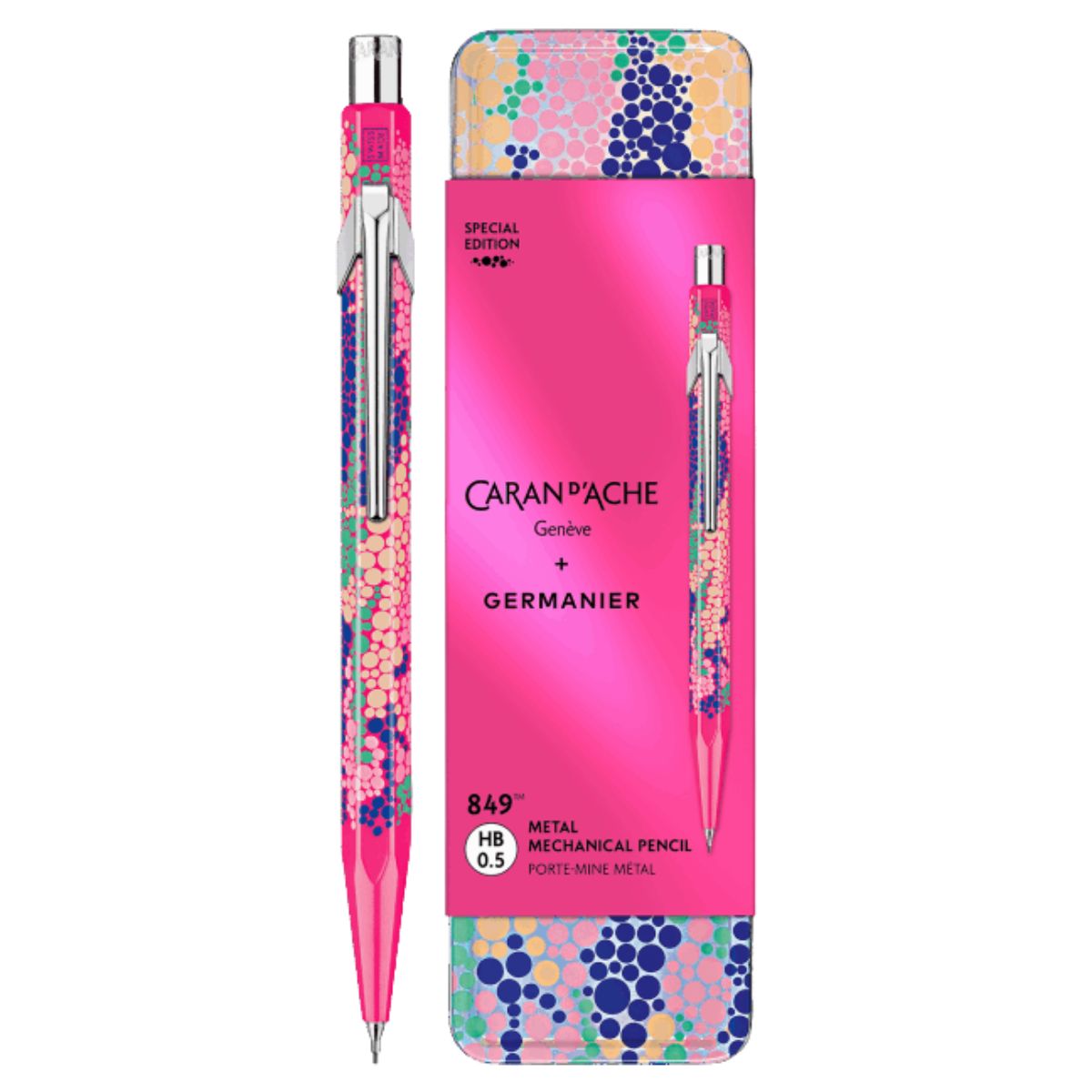 Lapiseira Caran D'ache 849 0.5Mm Hb Germanier com Estojo de Lata Neon Pink