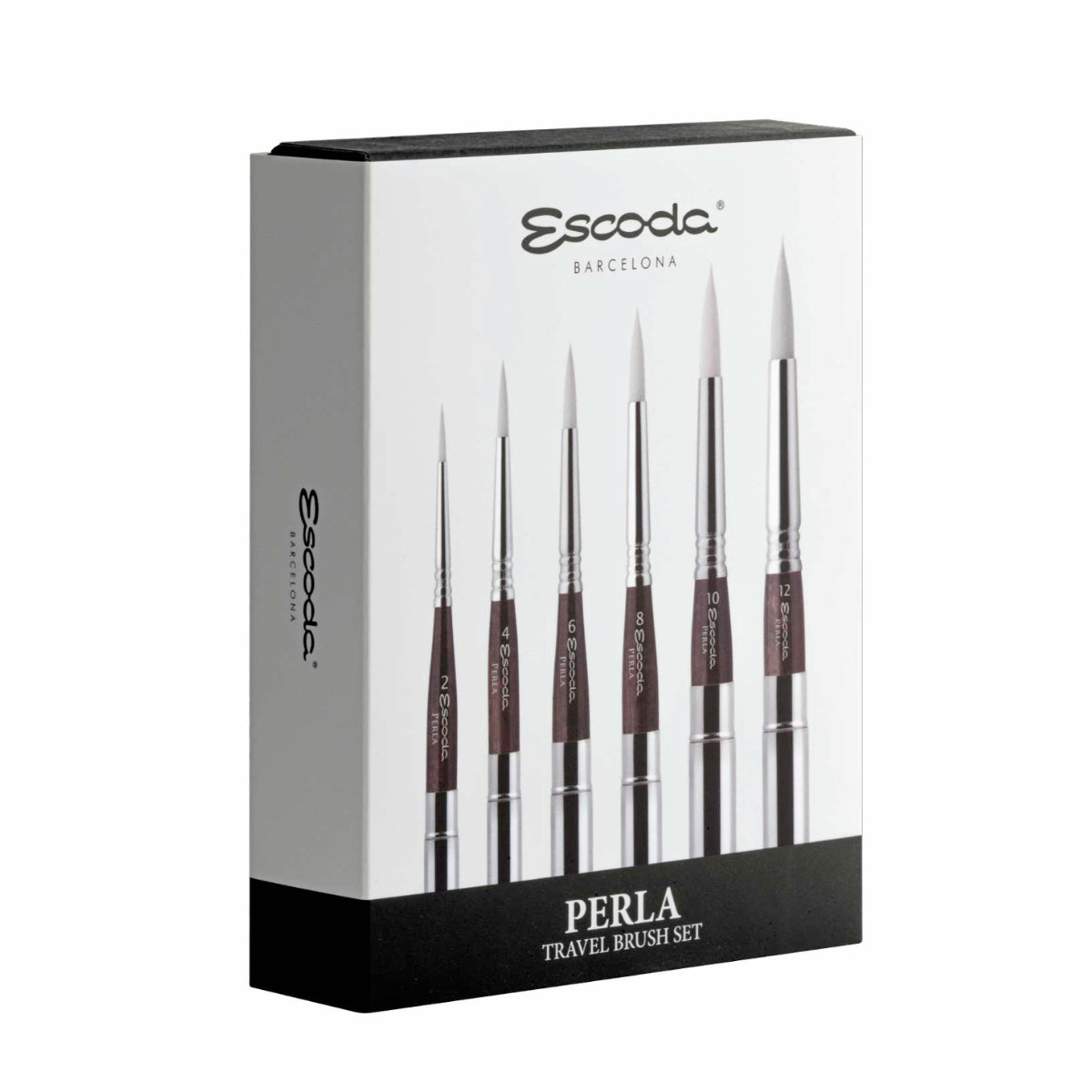 Estojo de Pinceis Profissional Redondo Escoda Perla com 6 Unid Travel Brush