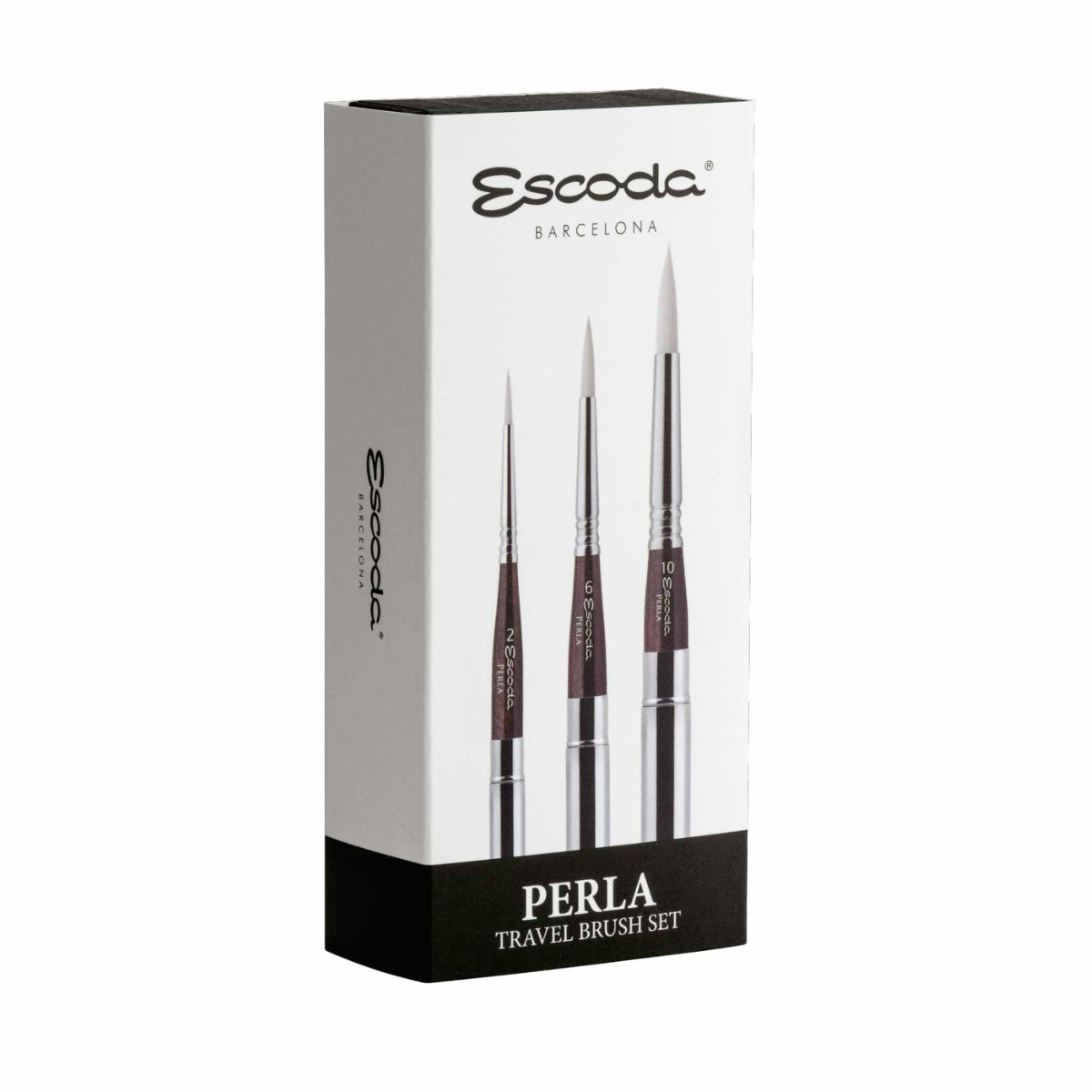 Estojo de Pinceis Profissional Redondo Escoda Perla com 3 Unid Travel Brush