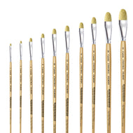 Pincel Castelo Artístico Cerda Sintético Lingua de Gato Cabo Longo Natural 541cdlg