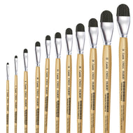 Pincel Castelo Artístico Cerda Sintético Lingua de Gato Cabo Longo Natural 541lg