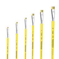 Pincel Castelo Artístico Cerda Sintético Chato Branca Cabo Curto Amarelo 512