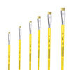 Pincel Castelo Artístico Cerda Sintético Chato Branca Cabo Curto Amarelo 512