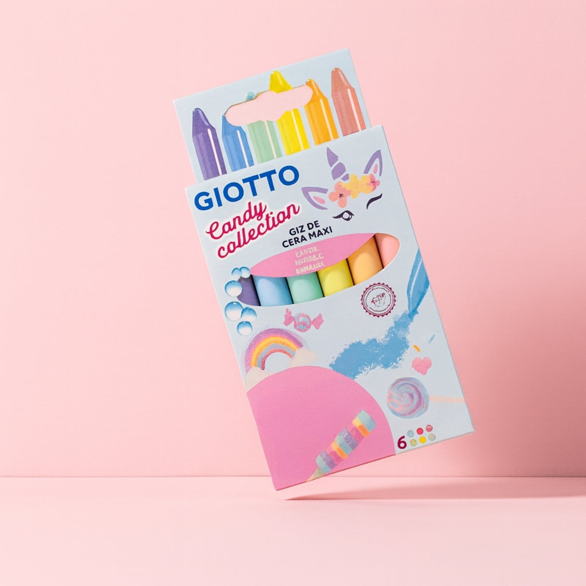 Estojo de Giz de Cera Giotto Maxi Candy Collection 6 Cores 203002es