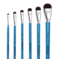 Pincel Castelo Artístico Cerda Sintético Língua de Gato Cabo Curto Azul 501