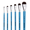 Pincel Castelo Artístico Cerda Sintético Língua de Gato Cabo Curto Azul 501
