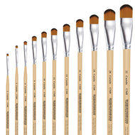 Pincel Castelo Artístico Cerda Sintético Língua de Gato Cabo Curto Creme 548