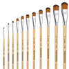 Pincel Castelo Artístico Cerda Sintético Língua de Gato Cabo Curto Creme 548