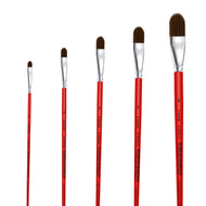 Pincel Castelo Artístico Cerda Sintético Língua de Gato Cabo Longo Vermelho 521lg