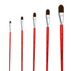 Pincel Castelo Artístico Cerda Sintético Língua de Gato Cabo Longo Vermelho 521lg
