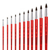 Pincel Castelo Artístico Cerda Sintético Redondo Cabo Longo Vermelho 506