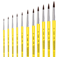 Pincel Castelo Artístico Cerda Sintético Redondo Macio Cabo Curto Amarelo 510