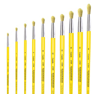 Pincel Castelo para Pintura Cerda Sintético Redondo Cabo Longo Amarelo 519