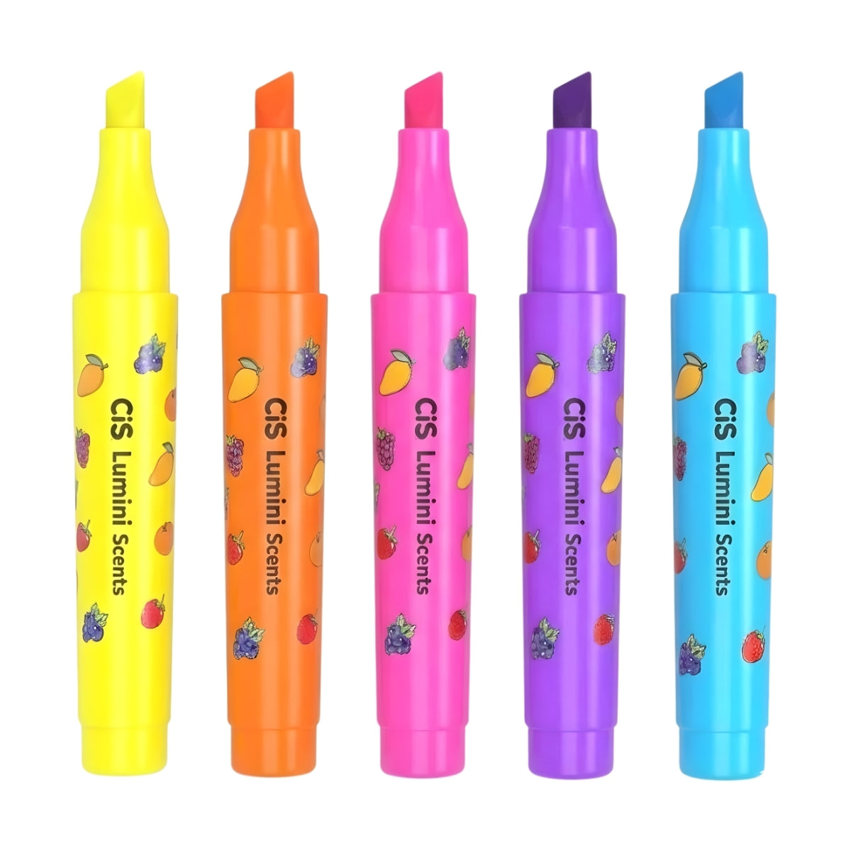 Estojo de Mini Marca Texto Lumini Scents 1/3.5Mm com 5 Cores Neon e Cheirinho - Cis
