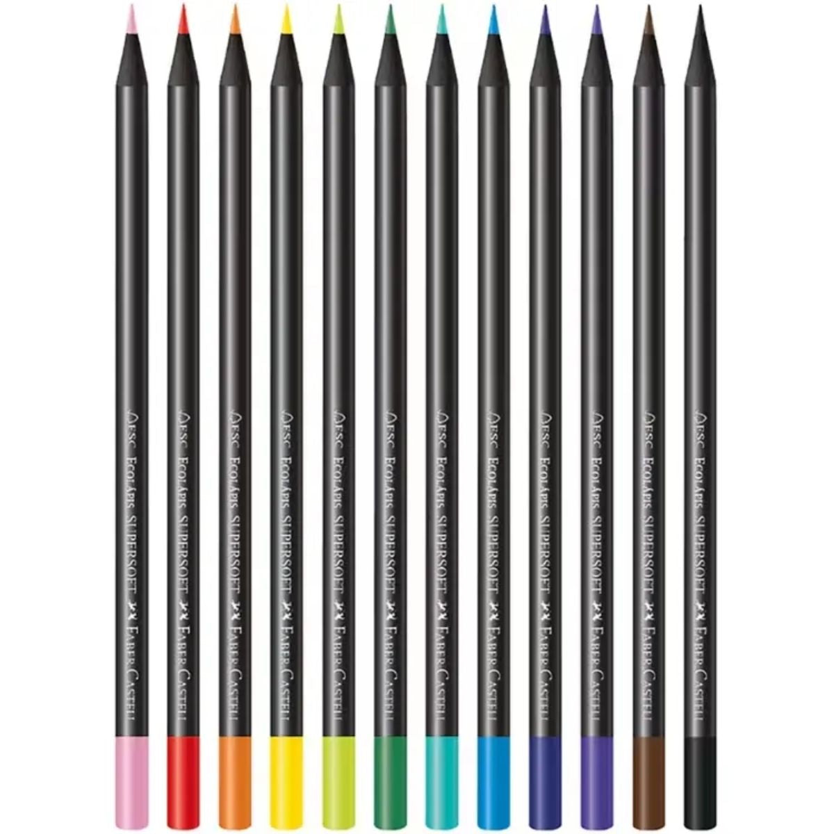 Estojo Lápis de Cor Supersoft 12 Cores Vivas - Faber-castell 210710