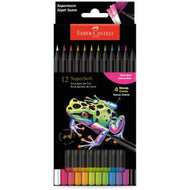 Estojo Lápis de Cor Supersoft 12 Cores Neon - Faber-castell 210744