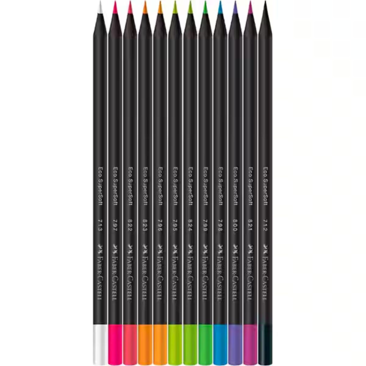Estojo Lápis de Cor Supersoft 12 Cores Neon - Faber-castell 210744
