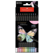 Estojo Lápis de Cor Supersoft 12 Cores Pastel - Faber-castell 210745