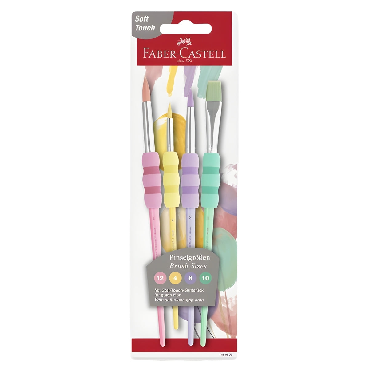 Estojo de Pincéis Soft Touch Pastel 4 Unidades - Faber-castell 481691