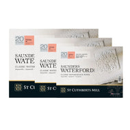 Bloco de Papel para Aquarela Saunders Waterford 300g/m² Grão Acetinado 20 Folhas Branco - St Cuthberts Mill