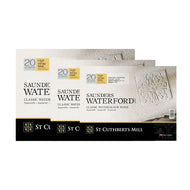 Bloco de Papel para Aquarela Saunders Waterford 300g/m² Grão Rugoso 20 Folhas Branco - St Cuthberts Mill