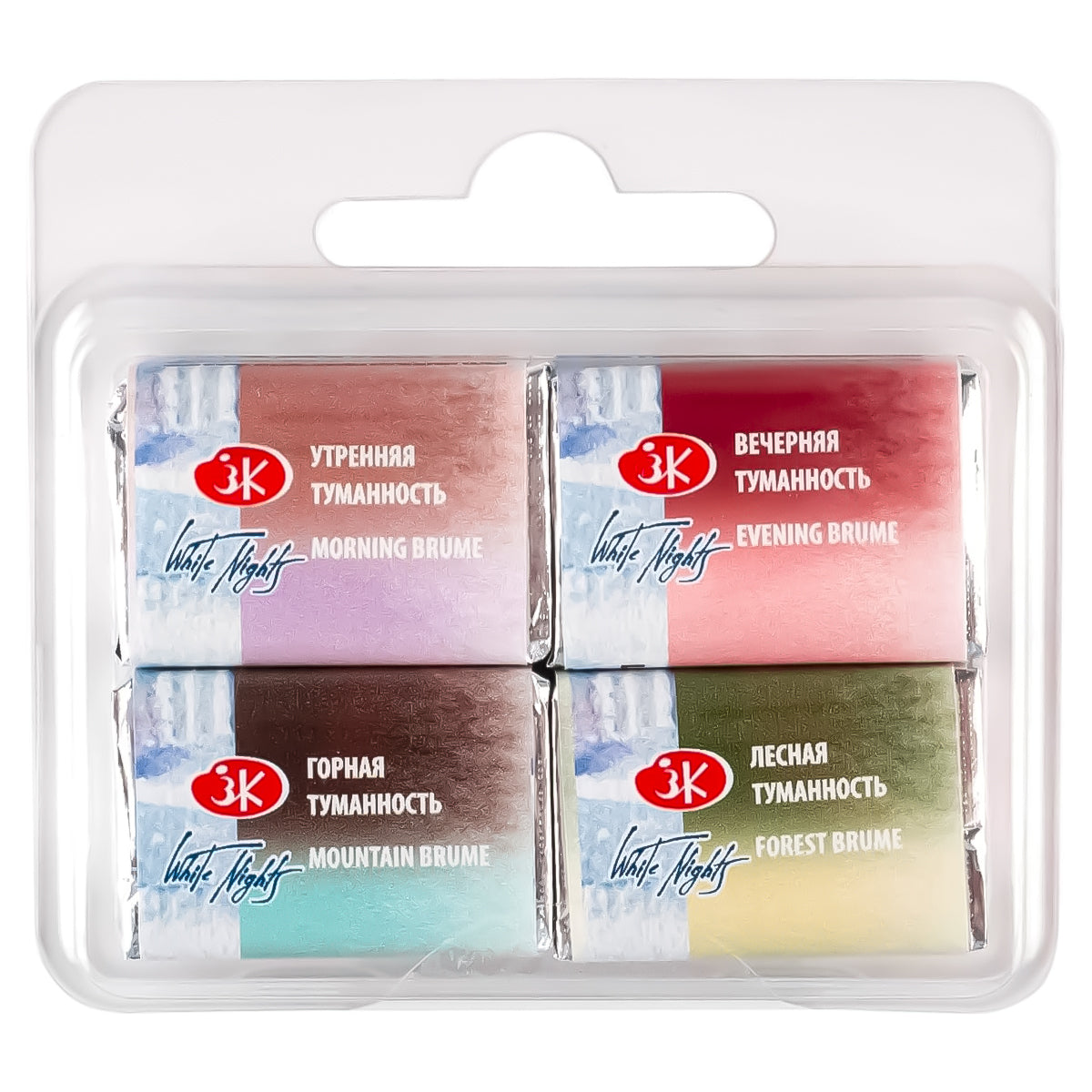 Estojo Tintas Aquarela Nevskaya Palitra White Nights em Pastilha Brume com 4 Unidades