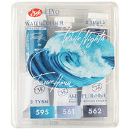Estojo Tintas Aquarela Nevskaya Palitra White Nights Granuladas em Tubo Tons do Mar do Norte com 03 Unidades