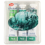 Estojo Tintas Aquarela Nevskaya Palitra White Nights Granuladas em Tubo Tons do Musgo do Norte com 03 Unidades