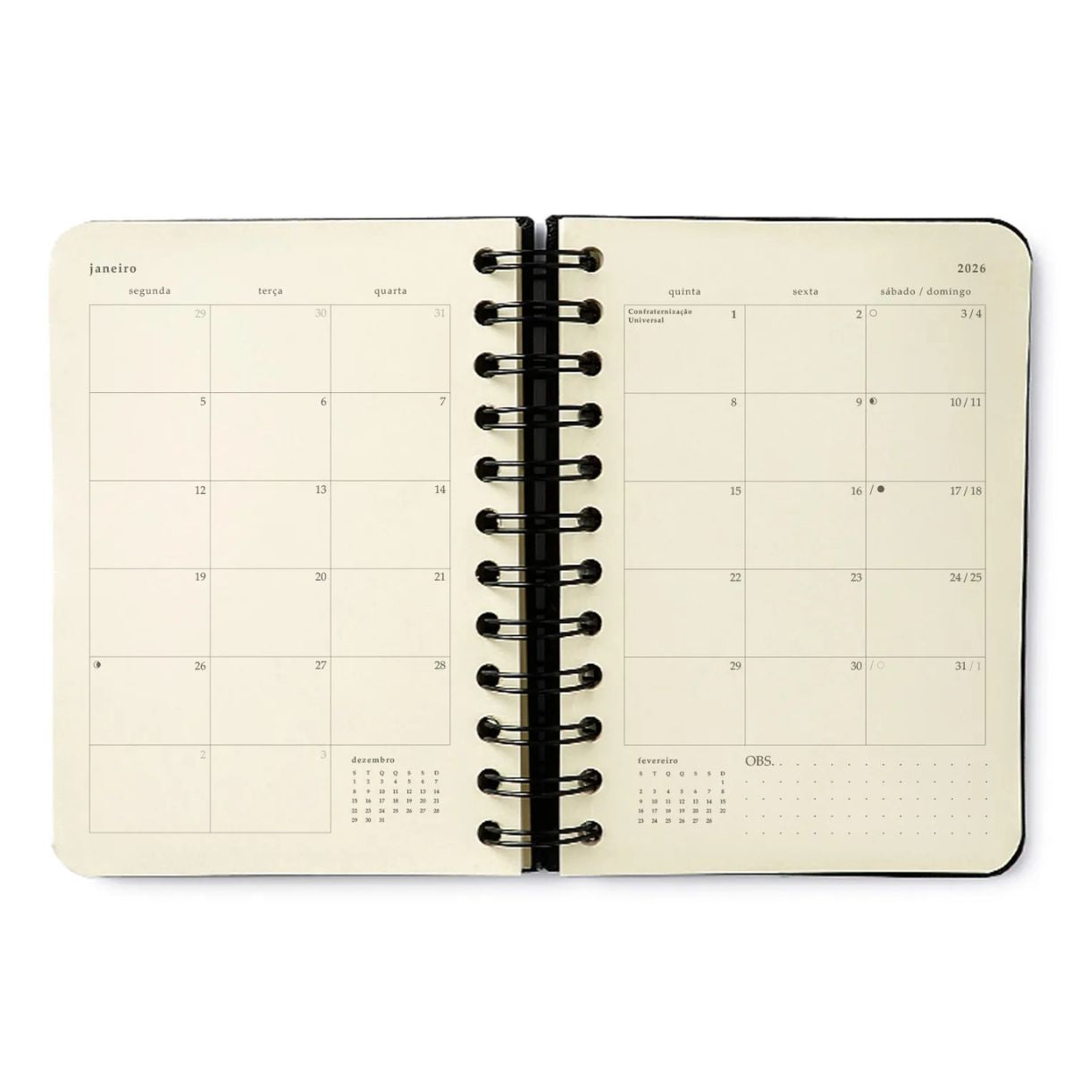 Agenda Planner Cicero Wire-o 2026 Diária 80g/m² 11,5x16cm com 180 Folhas - Melissa Color Bloomy
