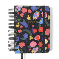 Agenda Planner Cicero Wire-o 2026 Diária 80g/m² 11,5x16cm com 180 Folhas - Doce Florada Preto
