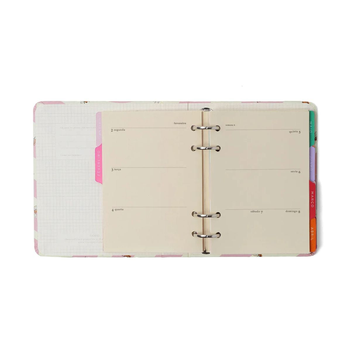 Agenda Planner Cicero Argolado 2026 Semanal 80g/m² A6 10,5x14,8cm com 88 Folhas - Melissa Mini Bloomy