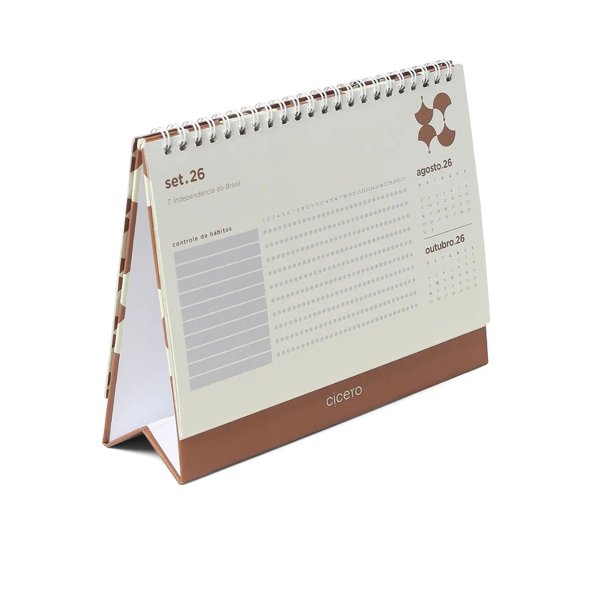 Calendario de Mesa Cicero 2026 120g/m² 20x15cm com 13 Folhas - Bossa Nova
