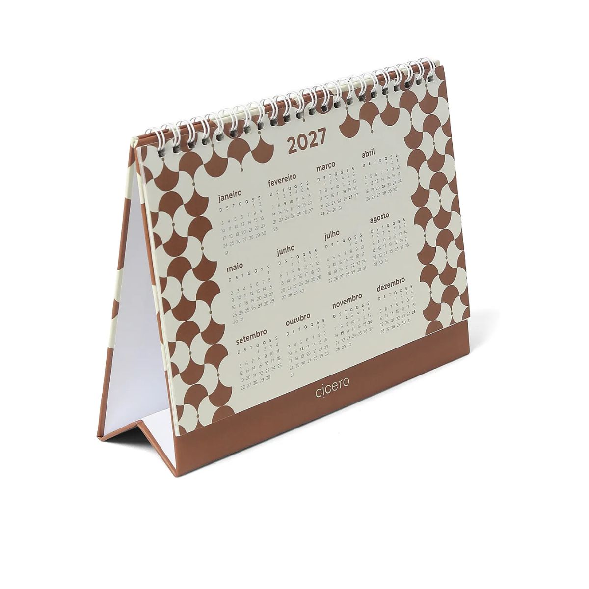 Calendario de Mesa Cicero 2026 120g/m² 20x15cm com 13 Folhas - Bossa Nova