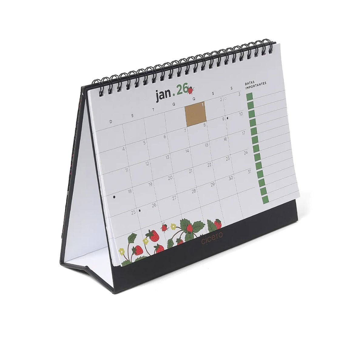 Calendario de Mesa Cicero 2026 120g/m² 20x15cm com 13 Folhas - Jardim