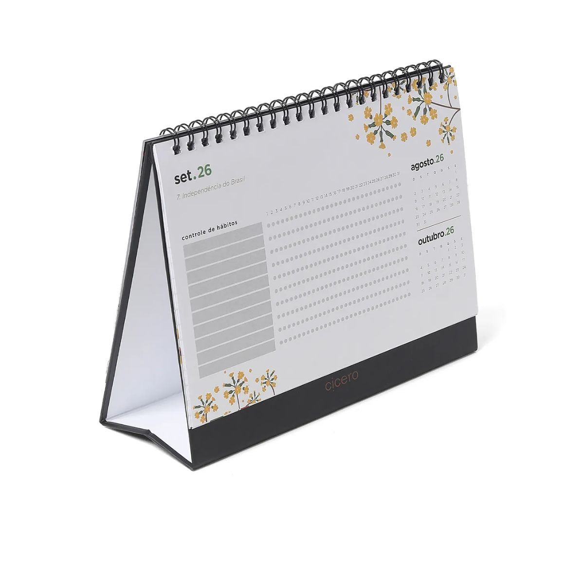 Calendario de Mesa Cicero 2026 120g/m² 20x15cm com 13 Folhas - Jardim