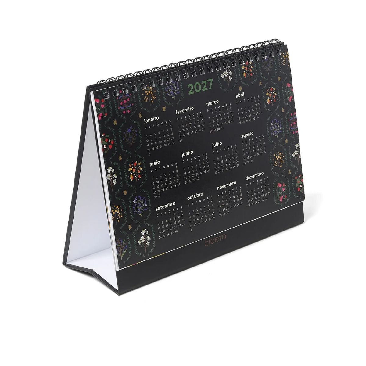 Calendario de Mesa Cicero 2026 120g/m² 20x15cm com 13 Folhas - Jardim