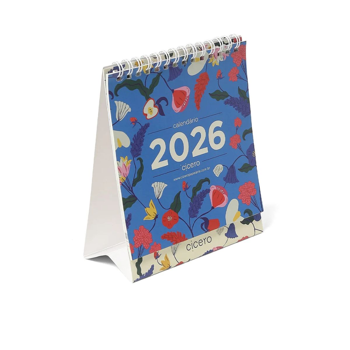 Calendario de Mesa Cicero 2026 120g/m² 13x15cm com 13 Folhas - Doce Florada