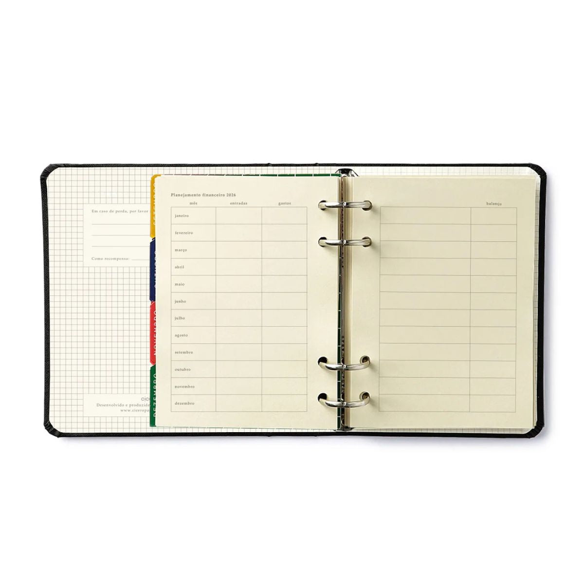 Agenda Planner Cicero Argolado 2026 Semanal Nota 80g/m² A5 14,8x21cm 87 Folhas - Praia Barraca