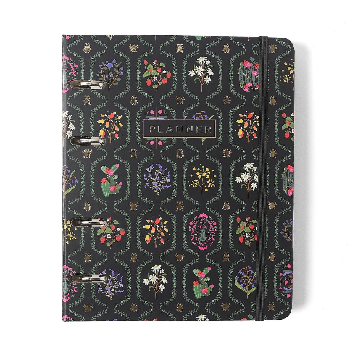 Agenda Planner Cicero Argolado 2026 Semanal Nota 80g/m² A5 14,8x21cm 87 Folhas - Jardim Preto