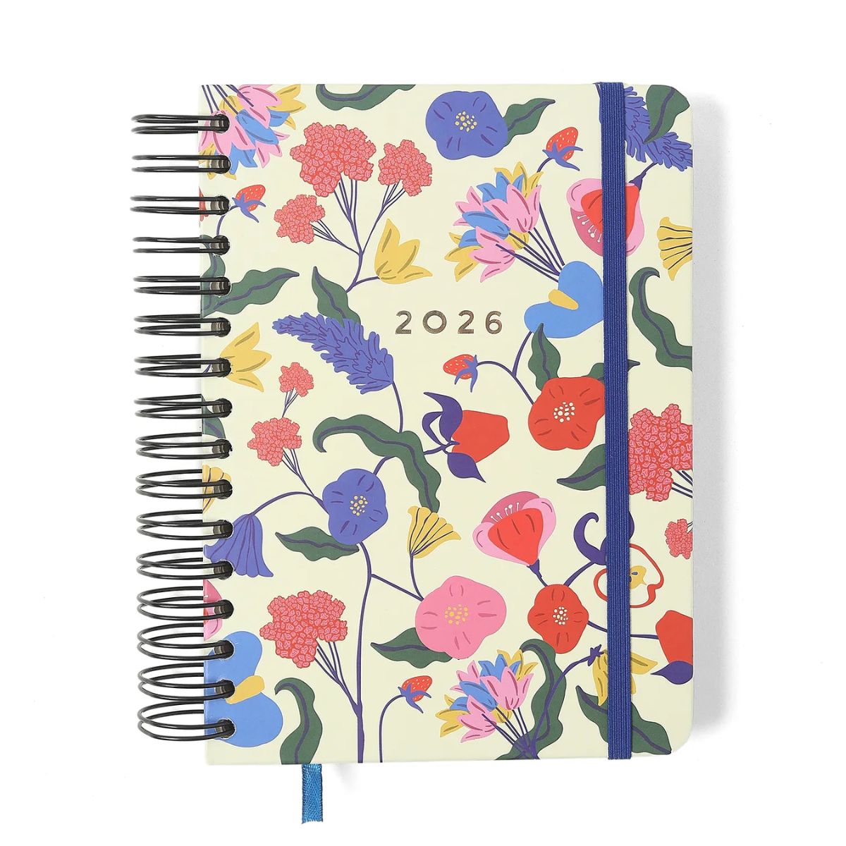 Agenda Planner Cicero Wire-o 2026 Diária 80g/m² A5 14,8x21cm 180 Folhas - Doce Florada Off White