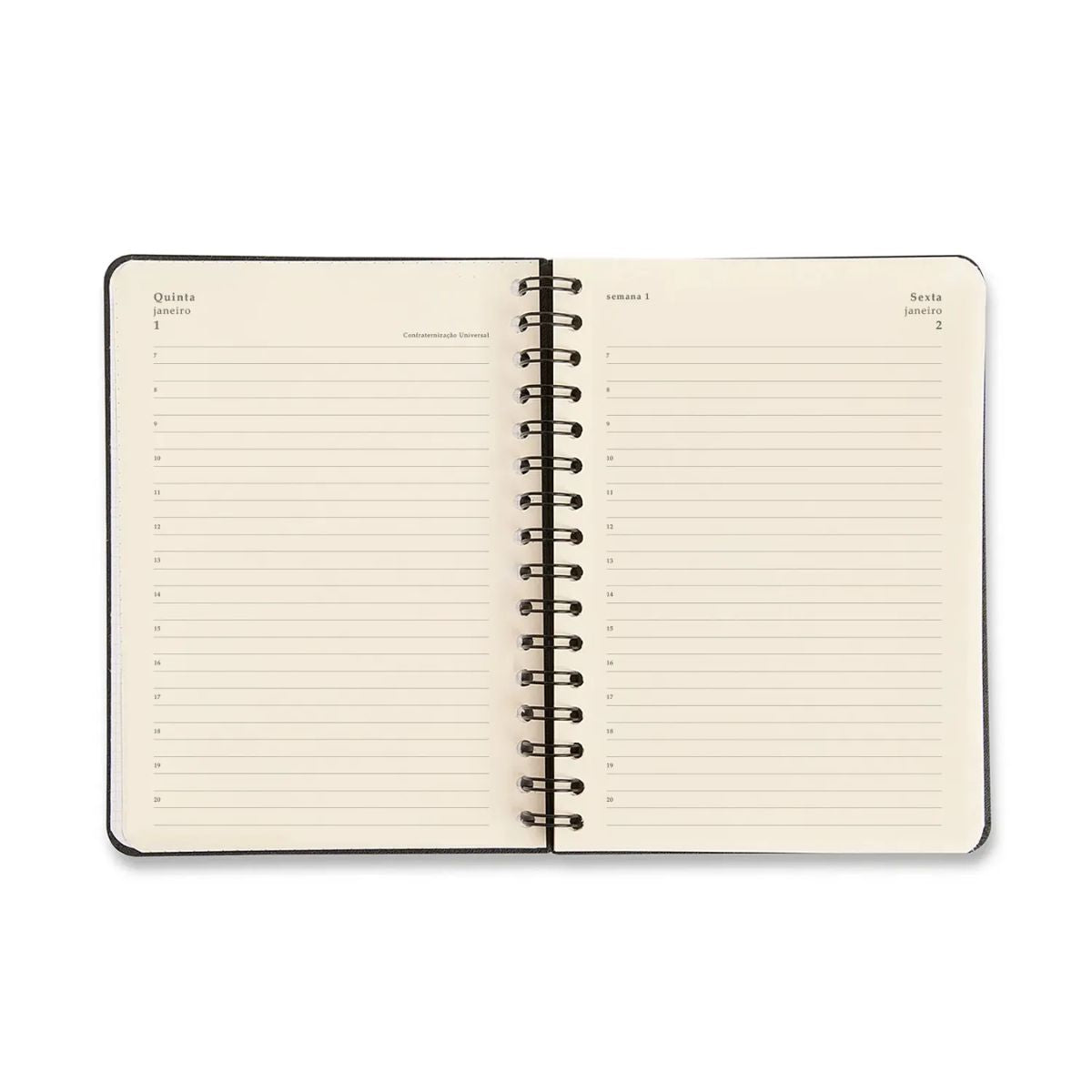 Agenda Planner Cicero Wire-o 2026 Diária 80g/m² A5 14,8x21cm 180 Folhas - Clássica Cafe