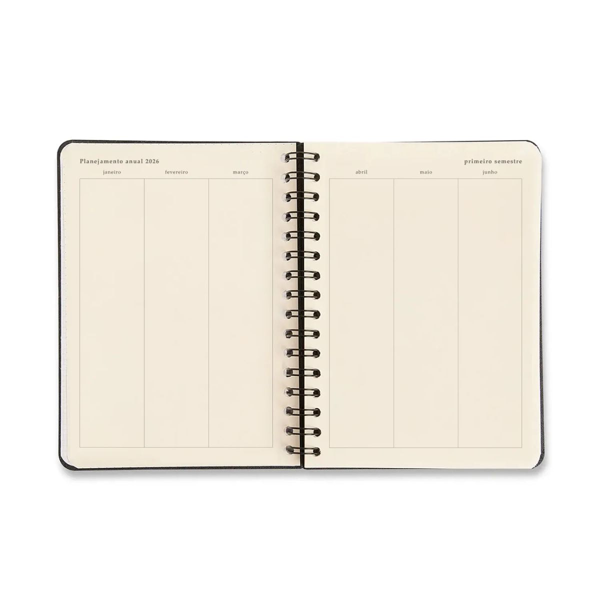 Agenda Planner Cicero Wire-o 2026 Diária 80g/m² A5 14,8x21cm 180 Folhas - Clássica Cafe