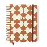 Agenda Planner Cicero Wire-o 2026 Diária 80g/m² A5 14,8x21cm 180 Folhas - Bossa Nova Boemia Caramelo