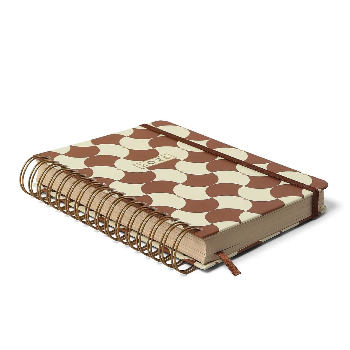 Agenda Planner Cicero Wire-o 2026 Diária 80g/m² A5 14,8x21cm 180 Folhas - Bossa Nova Boemia Caramelo