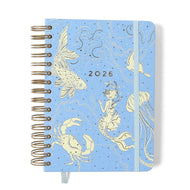 Agenda Planner Cicero Wire-o 2026 Diária 80g/m² A5 14,8x21cm 180 Folhas - Origens Aqua Azul