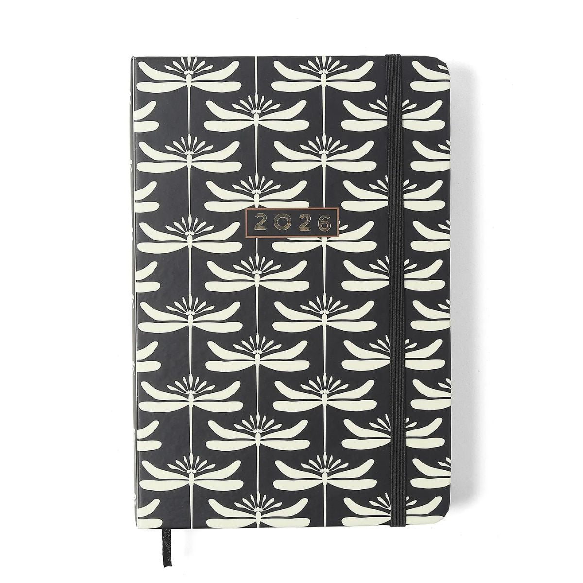 Agenda Planner Cicero 2026 Diária 80g/m² 14x21cm 360 Páginas - Libélulas Preto