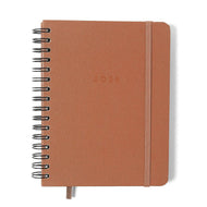 Agenda Planner Cicero Wire-o 2026 Semanal Notas com Divisórias A5 87 Folhas - Clássica Caramelo