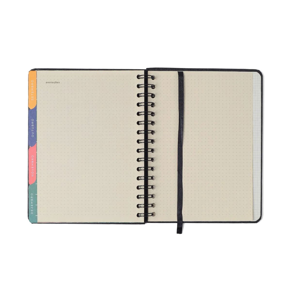 Agenda Planner Cicero Wire-o 2026 Semanal Notas com Divisórias A5 87 Folhas - Clássica Caramelo