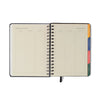 Agenda Planner Cicero Wire-o 2026 Semanal Notas com Divisórias A5 87 Folhas- Doce Florada Off White