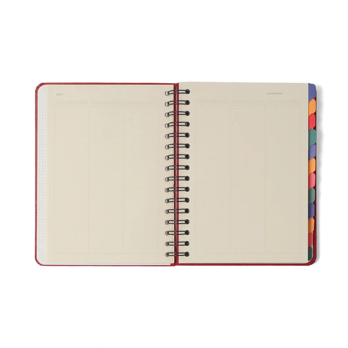 Planner Permanente Cicero Wire-o Semanal Notas 80g/m² A5 100 Folhas - Jardim Off White